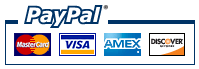 Credit cards accepted via the PayPal Secure Gateway